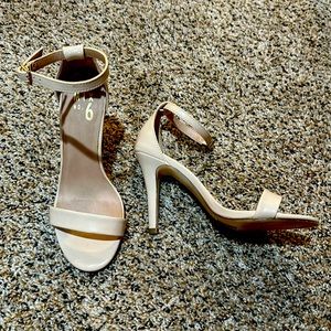 Nude strappy heels